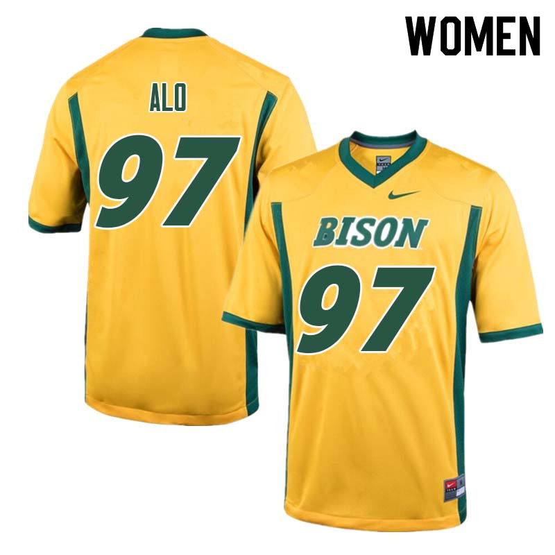 Women #97 Quinn Alo North Dakota State Bison College Football Jerseys Sale-Yellow